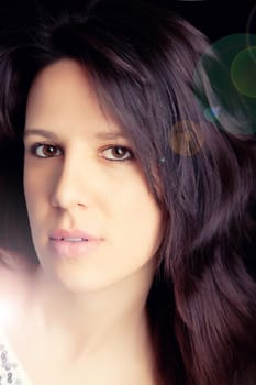 Beautiful woman fashionable portrait, digitally edited