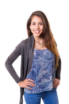 Studio shot of a beautiful young casual woman