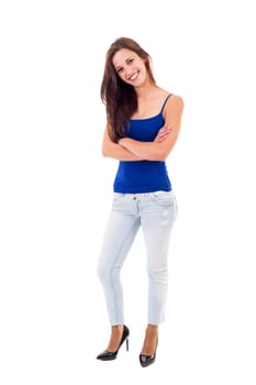Studio shot of a beautiful young casual woman