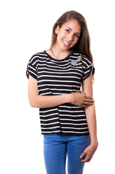 Studio shot of a beautiful young casual woman