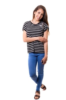 Studio shot of a beautiful young casual woman