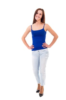 Studio shot of a beautiful young casual woman