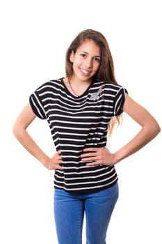 Studio shot of a beautiful young casual woman