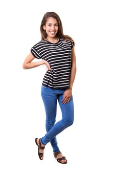Studio shot of a beautiful young casual woman