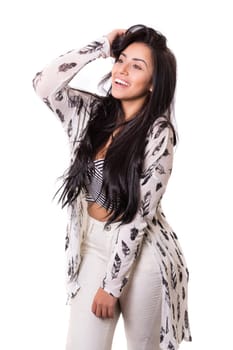 Studio shot of a beautiful young casual woman