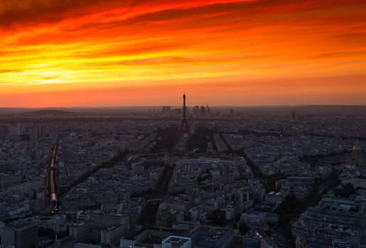 Beautiful sunset in the summer of 2016 - Paris, France