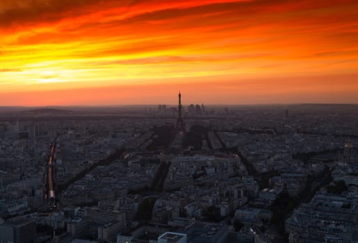 Beautiful sunset in the summer of 2016 - Paris, France