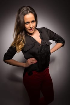 Sensual studio shot of a beautiful young woman