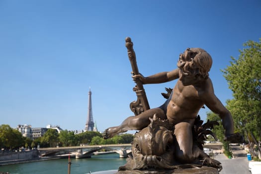 The beautiful Alexander III bridge in Paris