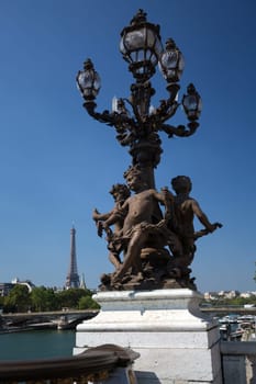 The beautiful Alexander III bridge in Paris