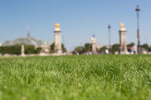 Beautiful garden in Paris located between the Alexander the 3rd Bridge and the Invalides