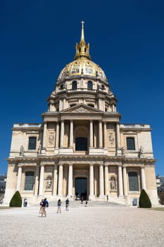 PARIS, FRANCE - AUGUST 15, 2016: View of Dome des Invalides, burial site of Napoleon Bonaparte, Paris, France