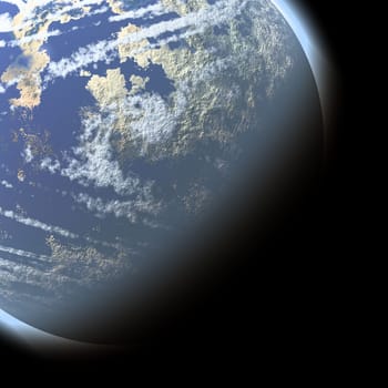 Photography of planet earth, isolated over black