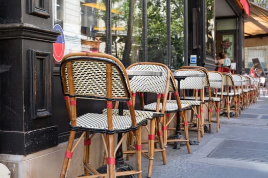 Typical french restaurant showing the menu of the day