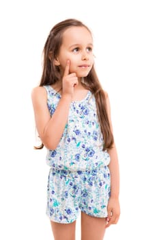 closeup image of a dreaming beautiful little girl