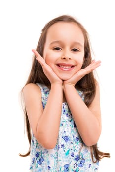 closeup image of a dreaming beautiful little girl