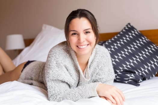 Young woman relaxing in the morning