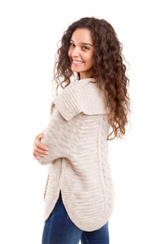 Studio shot of a beautiful young casual woman