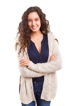 Studio shot of a beautiful young casual woman