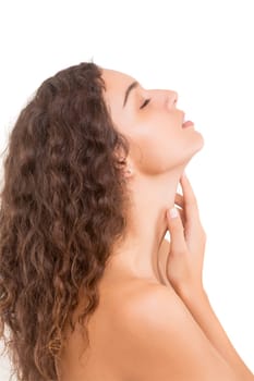 Skincare concept - A young woman with a beautiful skin