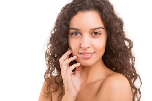 Skincare concept - A young woman with a beautiful skin