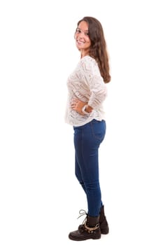 Studio shot of a beautiful young casual woman