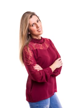 Studio shot of a beautiful young casual woman