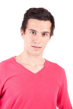 Young casual boy posing isolated