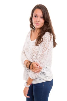 Studio shot of a beautiful young casual woman