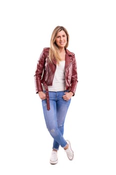 Studio shot of a beautiful young casual woman
