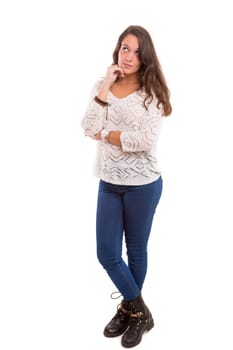 Studio shot of a beautiful young casual woman