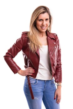 Studio shot of a beautiful young casual woman
