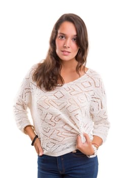 Studio shot of a beautiful young casual woman