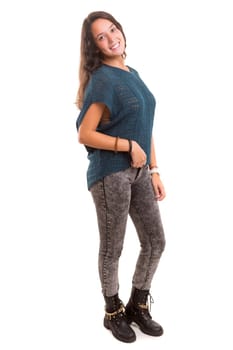 Studio shot of a beautiful young casual woman