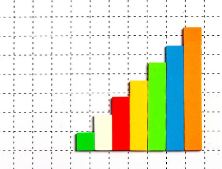 Business colored growing graph for design on white