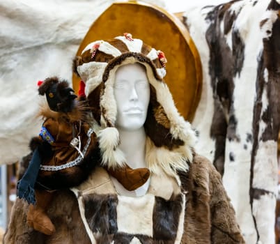 traditional Koryak dress at the exhibition on dummy