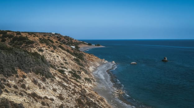 Landscape of coastline of Libyan sea in Keratokampos, Crete