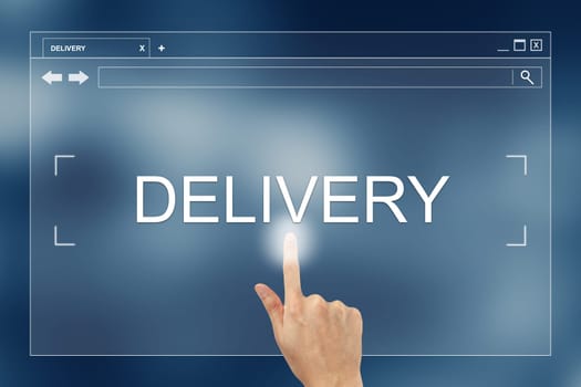 hand press on delivery button on webpage