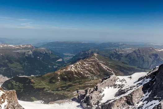 View from the Jungfrau mountain, Alps, Switzerland