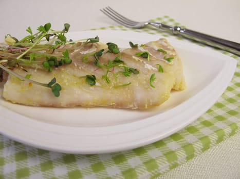 Cod fillet with sprout vegetables