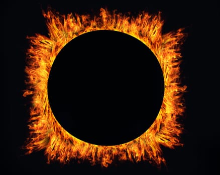 Ring of fire on black background