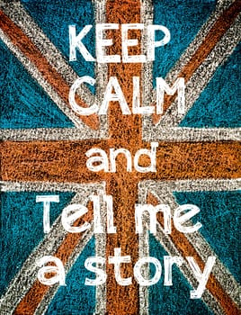 United Kingdom (British Union jack) flag, hand drawing with chalk on blackboard, vintage concept