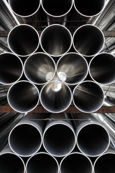 Stack of steel pipes
