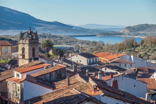 Banos de Montemayor overview. Nice Village of Ambroz Valley, Caceres, Extremadura, Spain