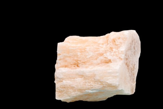 Gypsum closeup cut out on a black background