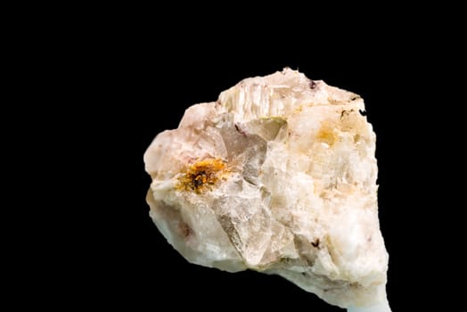 Orthoclase cut out on a black background