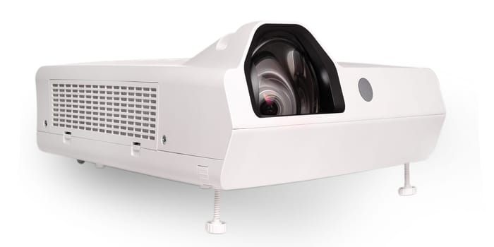 Projector multimedia white colour on white background