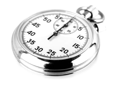 Old stopwatch isolated on white business concept