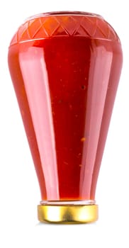 Bottle of Ketchup isolated on white background with clipping path