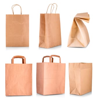 Paper shopping bag isolated on white background